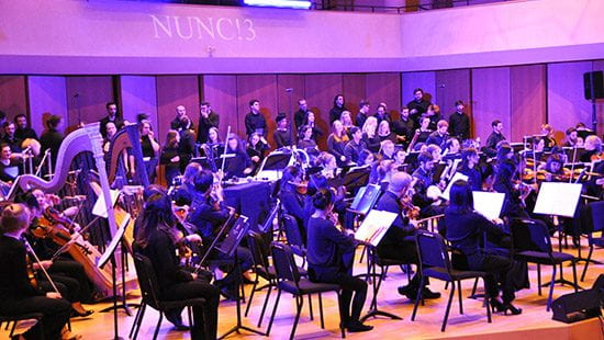 Northwestern University Symphony Orchestra with Bienen choral ensemble members